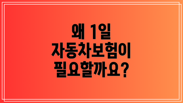 왜 1일 자동차보험이 필요할까요?