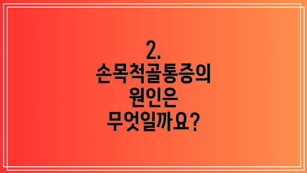 2. 손목척골통증의 원인은 무엇일까요?
