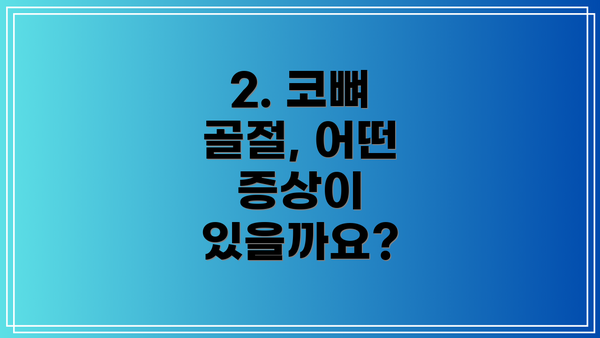 2. 코뼈 골절, 어떤 증상이 있을까요?