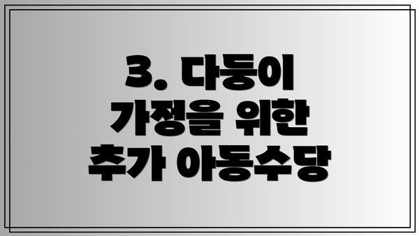 3. 다둥이 가정을 위한 추가 아동수당
