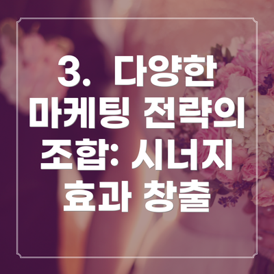 3.  다양한 마케팅 전략의 조합: 시너지 효과 창출