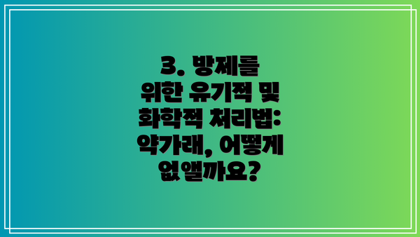3. 방제를 위한 유기적 및 화학적 처리법: 약가래, 어떻게 없앨까요?
