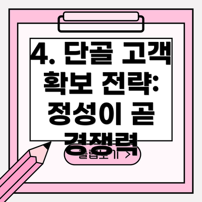 4. 단골 고객 확보 전략:  정성이 곧 경쟁력