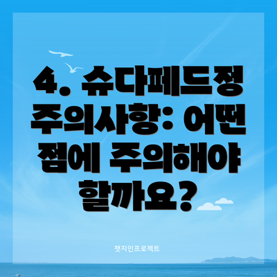 4. 슈다페드정 주의사항: 어떤 점에 주의해야 할까요?