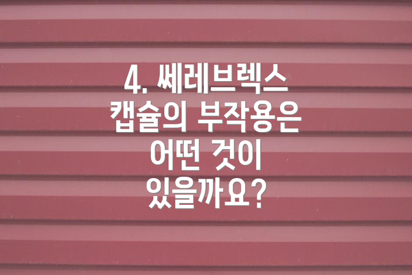 4. 쎄레브렉스 캡슐의 부작용은 어떤 것이 있을까요?