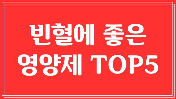 빈혈에 좋은 영양제 TOP5