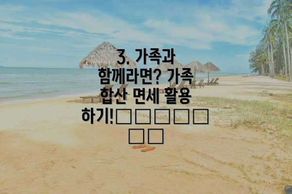 3. 가족과 함께라면? 가족 합산 면세 활용하기!👨‍👩‍👧‍👦