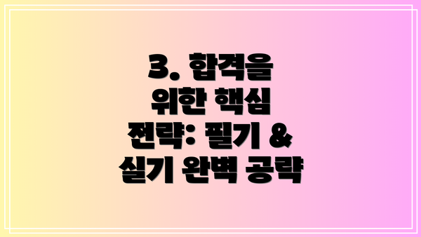 3. 합격을 위한 핵심 전략: 필기 & 실기 완벽 공략