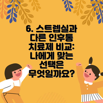 6. 스트렙실과 다른 인후통 치료제 비교: 나에게 맞는 선택은 무엇일까요?