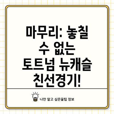 마무리: 놓칠 수 없는  토트넘 뉴캐슬 친선경기!
