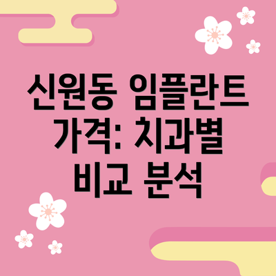 신원동 임플란트 가격: 치과별 비교 분석