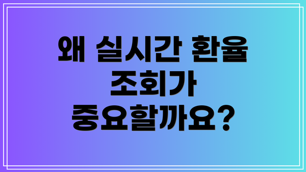 왜 실시간 환율 조회가 중요할까요?