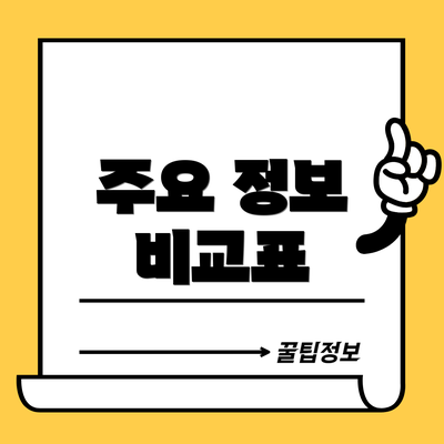 주요 정보 비교표