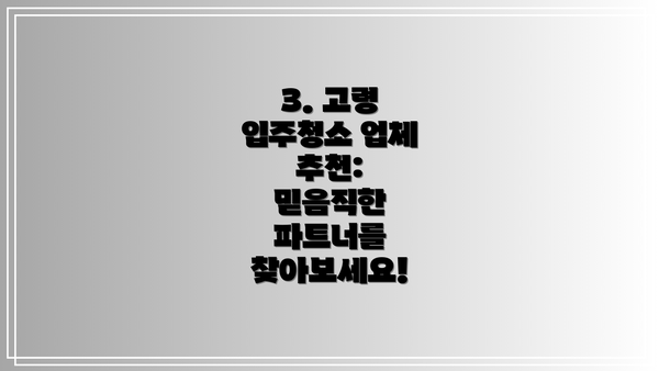 3. 고령 입주청소 업체 추천:  믿음직한 파트너를 찾아보세요!