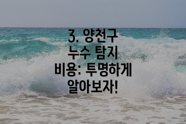 3. 양천구 누수 탐지 비용: 투명하게 알아보자!