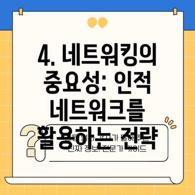 4. 네트워킹의 중요성: 인적 네트워크를 활용하는 전략