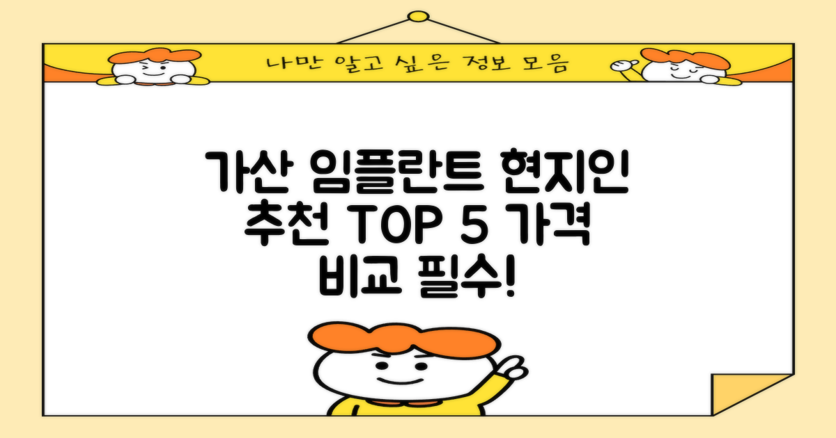현지인이 추천하는 가산 임플란트, TOP 5 가격 비교는 필수!